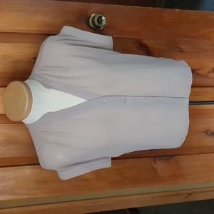 Costa Blanca*  short sleeve chiffon crop top type blouse.